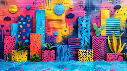 Vector set of artistic patches,doodles and stickers with copy space for text.Modern design elements with abstract textures for banners,social media marketing,branding,packaging, covers, prints