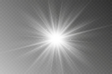 Realistic Highlights: Glowing Effects and Sunlight Reflection on Transparent Background