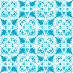 kaleidoscopic blue geometric seamless pattern