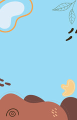 Earthy Abstract with Leaves and Shapes