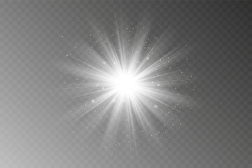 Realistic Highlights: Glowing Effects and Sunlight Reflection on Transparent Background