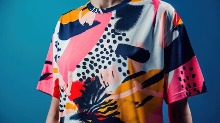 Abstract Print T-Shirt: Trendy & Colorful Fashion