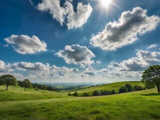 A field of wildflowers with mountains in the background 
