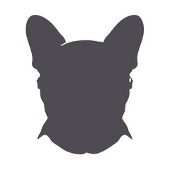 French Bulldog dog wearing aviator sunglasses -silhouette vector illustration transparent background