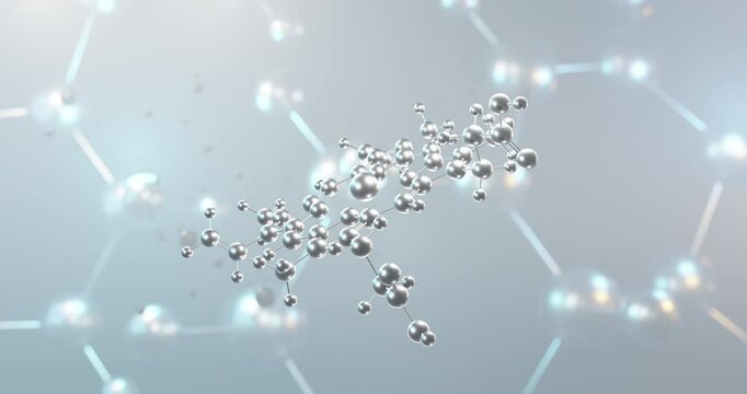Heme B rotating 3d molecule, molecular structure of heme, seamless video