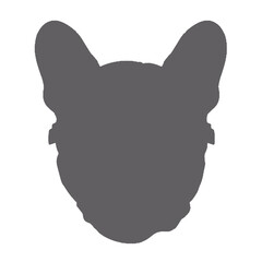 French Bulldog dog wearing aviator sunglasses -silhouette vector illustration transparent background