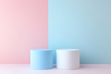 Elegant Minimalistic Stage Designs in Soft Pastel and Bold Colors for Modern Backgrounds