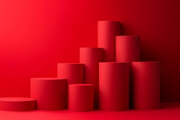 Obraz premium Elegant Minimalistic Stage Designs in Soft Pastel and Bold Colors for Modern Backgrounds