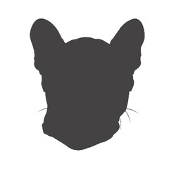 French Bulldog dog wearing aviator sunglasses -silhouette vector illustration transparent background