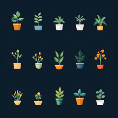 A collection of plant icons