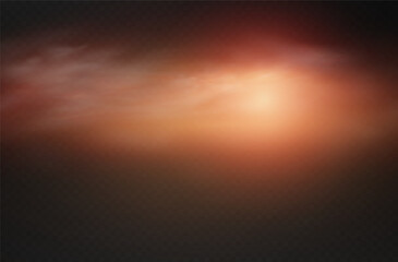 Background sunset, sunrise, beautiful evening sky for your design. Twilight sky vector banner png. Beautiful landscape sun in the clouds vector on transparent background.