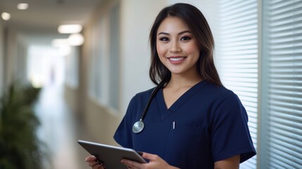 The Nurse with Tablet Interaction