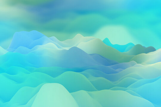 A soothing abstract background featuring soft, flowing waves in shades of turquoise and blue, capturing the essence of a serene ocean gradient