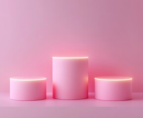 Elegant Minimalistic Stage Designs in Soft Pastel and Bold Colors for Modern Backgrounds