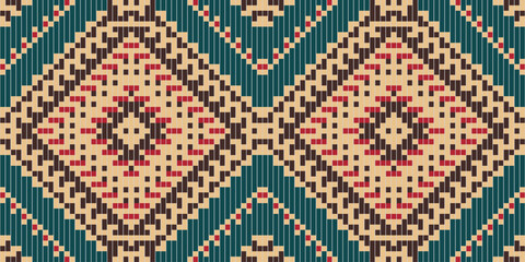 Geometry Filipino Ethnic Patternfolk Embroidery, Aztec Geometric Ornament Print. Design for Carpet, Wallpaper, Clothing, Wrapping, Fabric