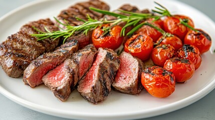 The Grilled Steak and Tomatoes