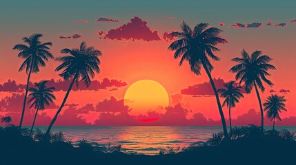 Vector logo design template with palm tree - abstract summer and vacation badge and emblem for holiday rentals, travel services, tropical spa and beauty studios