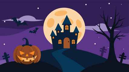 halloween background with pumpkins