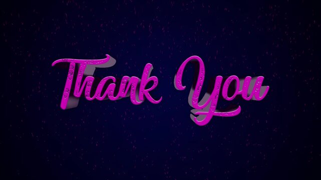 "Thank You" text calligraphy gold color with nice particle background.