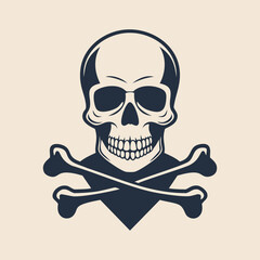 Hand drawn skull and crossbones tattoo vector