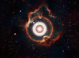 宇宙空間の中に広がる星雲