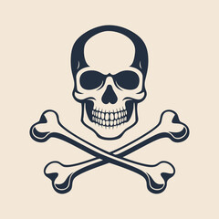 Skull and crossbones silhouette illustration