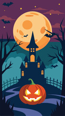 halloween background with pumpkins