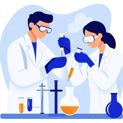 A team of biologists designing and testing vaccines in a modern biolab