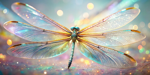Dragonfly Dream: Iridescent Wings in a Sparkling Light Show 