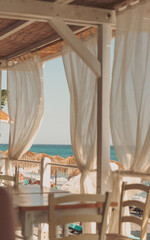 lounge chairs on the beach