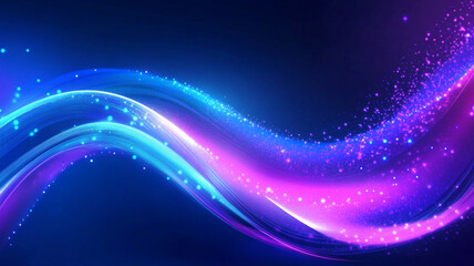 Fototapeta premium abstract blue and purple light effects create mesmerizing background, showcasing flowing waves and sparkling particles that evoke sense of energy and creativity