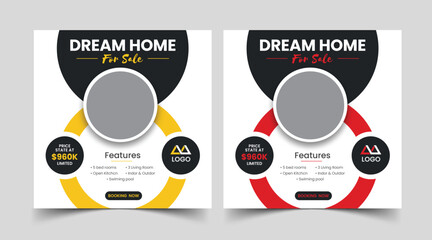 Modern Real estate social media posts design for sale, luxury real estate post template design, real state home, social media post banner template, real estate social media cover banner,Instagram or s