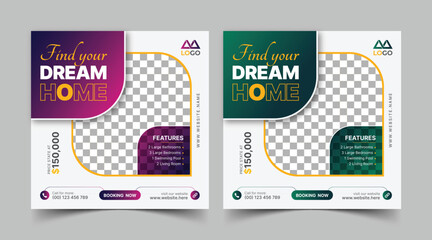 Modern Real estate social media posts design for sale, luxury real estate post template design, real state home, social media post banner template, real estate social media cover banner,Instagram or s