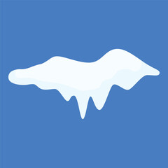 Snow caps and snow drift winter decorative flat illustration element. Snow flake for poster, social media template on december and winter event