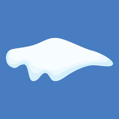 Snow caps and snow drift winter decorative flat illustration element. Snow flake for poster, social media template on december and winter event