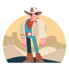 Cowboy in desert