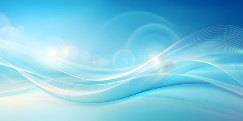 Celestial Blue Abstract Waves 