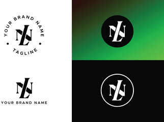 NL , LN creative letter monogram and symbol round and circle design to use for cap and clothing design