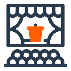 Auditorium Stage with Lecture Podium Icon