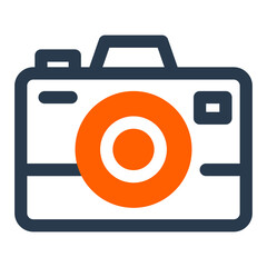 Photography Club Camera Icon with Orange Lens