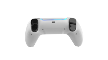 Next Generation white game controller isolated on white background