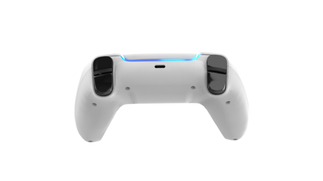 Next Generation white game controller isolated on white background