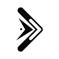 Obraz premium Unique right direction sign icon