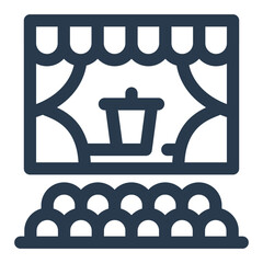 Auditorium Stage with Lecture Podium Icon