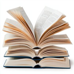 Fototapeta premium A photostock images of book opened to show pages isolated on a clean white background