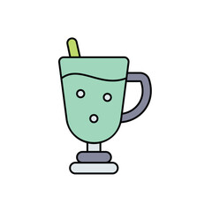 smoothie color line icon with white background vector stock illustration