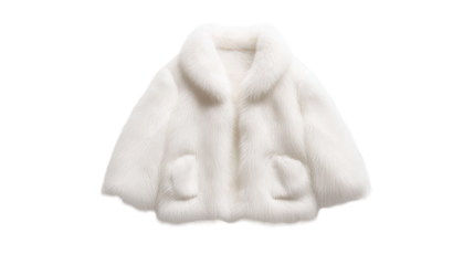 A white fur coat with a zebra print