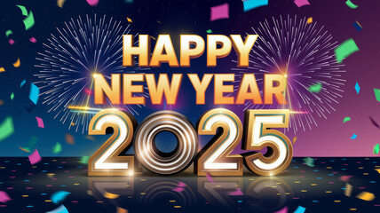 2025 Happy New Year – Bold and radiant, this image delivers a high-energy visual statement, designed to mark the start of 2025 with vibrant style and impact.