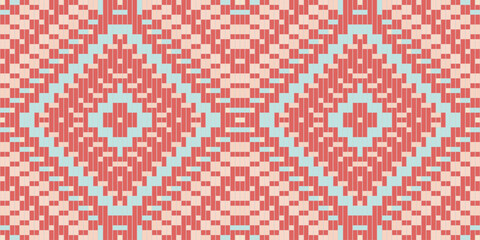 Repeating Pattern Korean Traditional Pattern Fabricfolk Embroidery, Aztec Geometric Ornament Print. Design for Carpet, Wallpaper, Clothing, Wrapping, Fabric