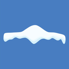 Snow caps and snow drift winter decorative flat illustration element. Snow flake for poster, social media template on december and winter event